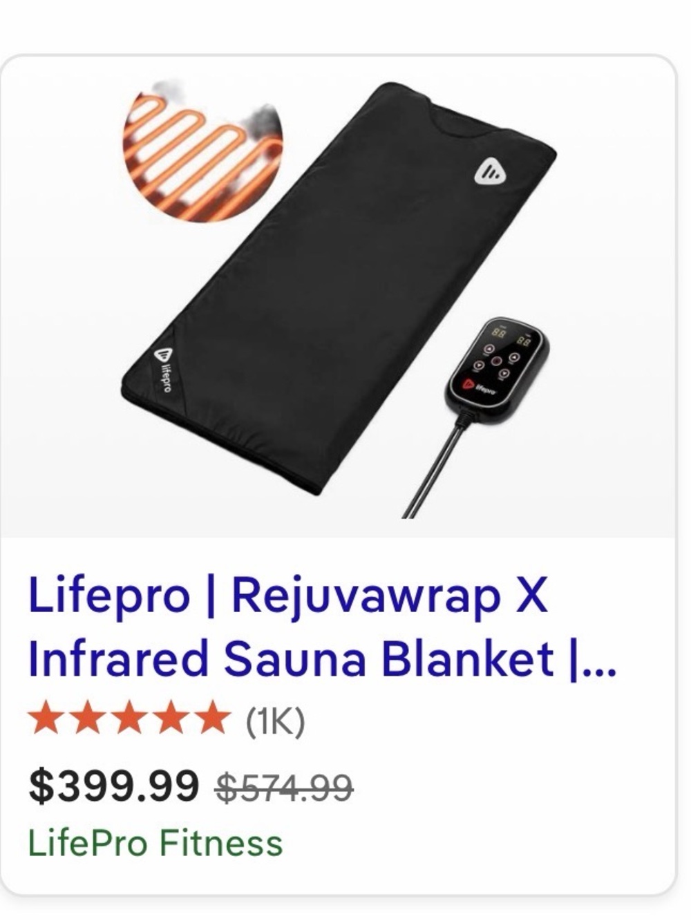 Rejuvawrap X Infrared Sauna Blanket - Black